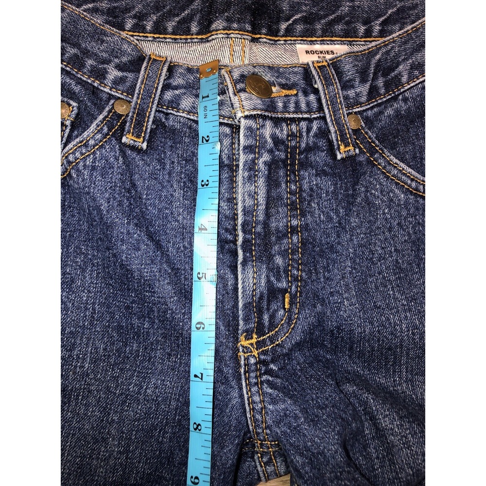 Vintage Rocky‎ Mountain Rockies Jeans Women's 4 Blue Slim Ankle Crop 28x26" - Picture 10 of 11